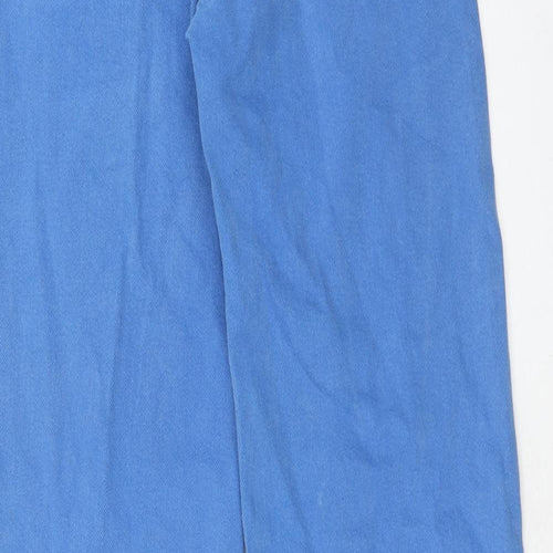 Mango Womens Blue Cotton Straight Jeans Size 6 Regular Zip