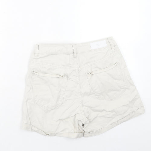 VERO MODA Womens Ivory Cotton Chino Shorts Size S Regular Zip