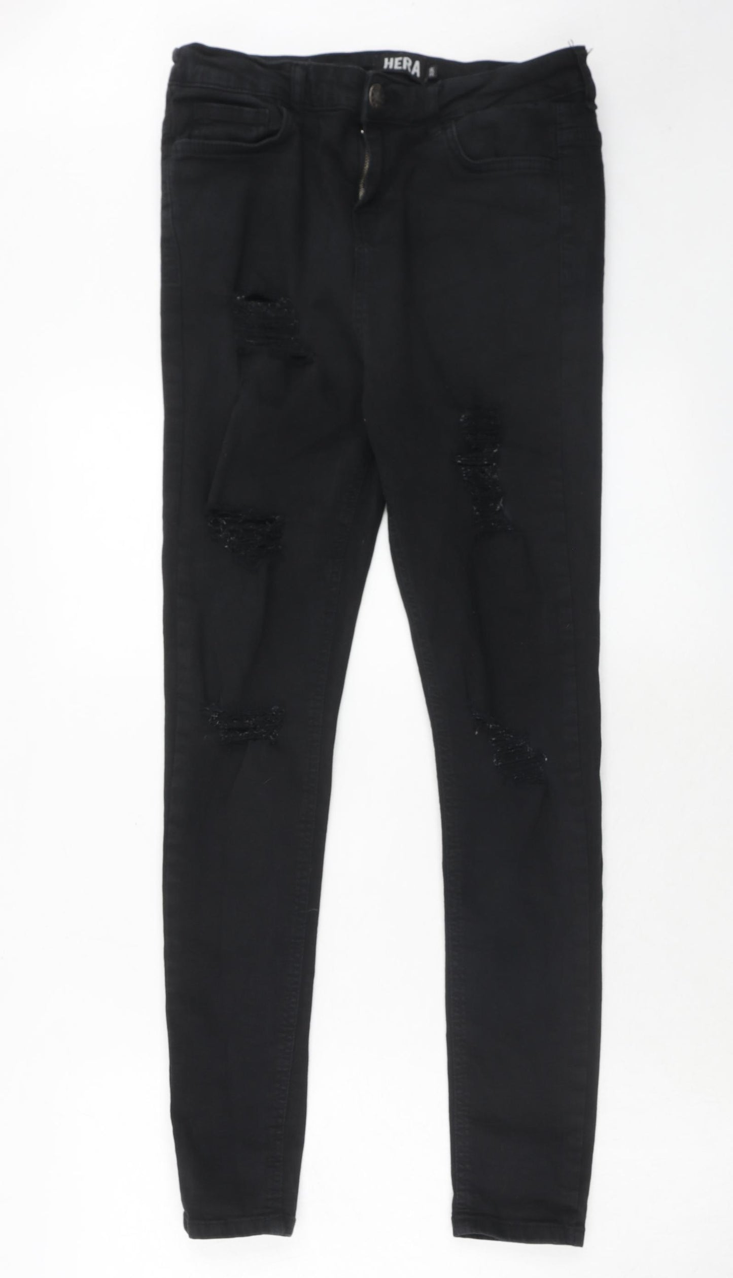 Hera Mens Black Cotton Skinny Jeans Size 30 in Regular Zip