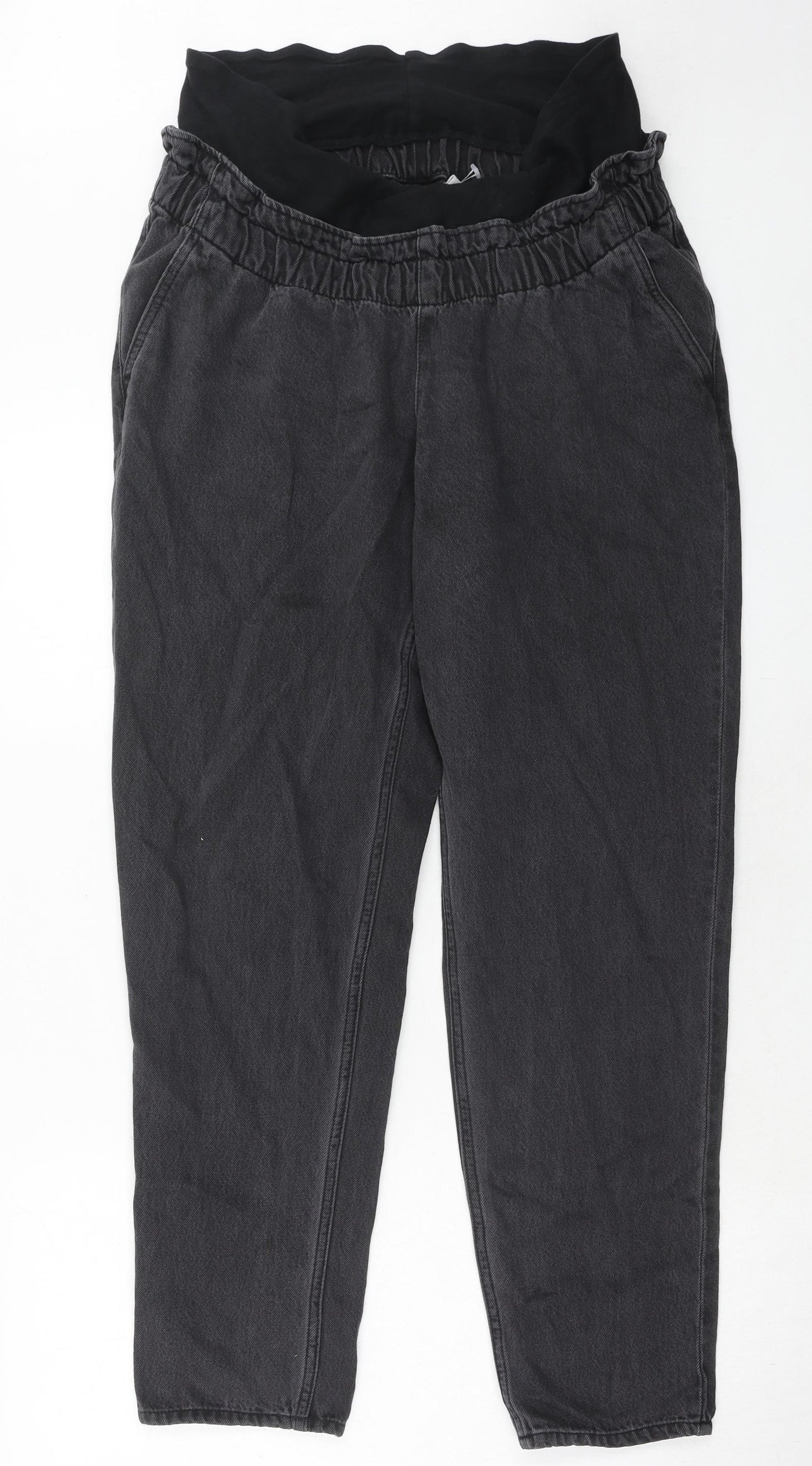 H&M Womens Black Cotton Straight Jeans Size L Regular