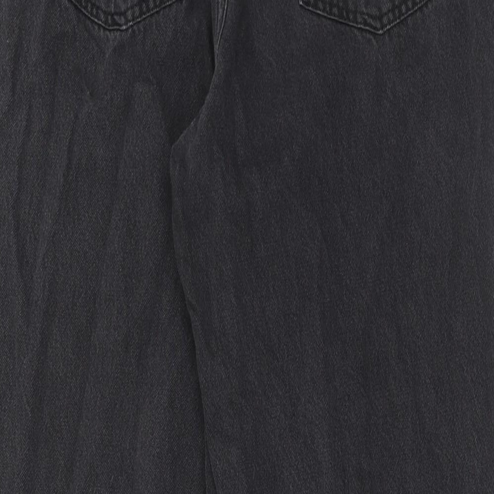 H&M Womens Black Cotton Straight Jeans Size L Regular