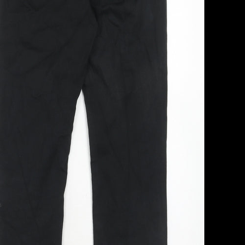 Marks and Spencer Womens Black Cotton Straight Jeans Size 10 Regular Zip
