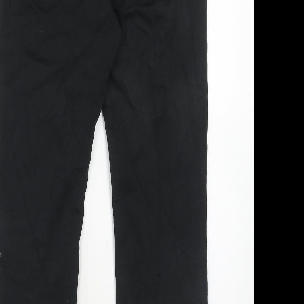 Marks and Spencer Womens Black Cotton Straight Jeans Size 10 Regular Zip
