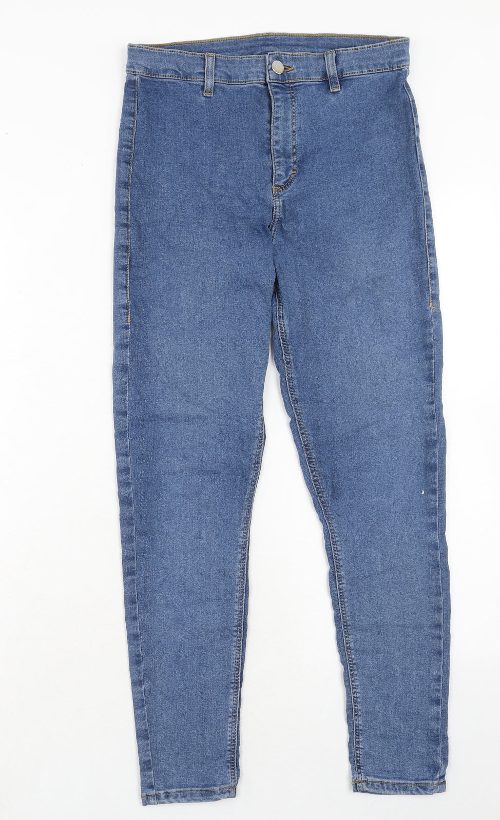 Topshop Womens Blue Cotton Skinny Jeans Size 30 in L30 in Regular Zip
