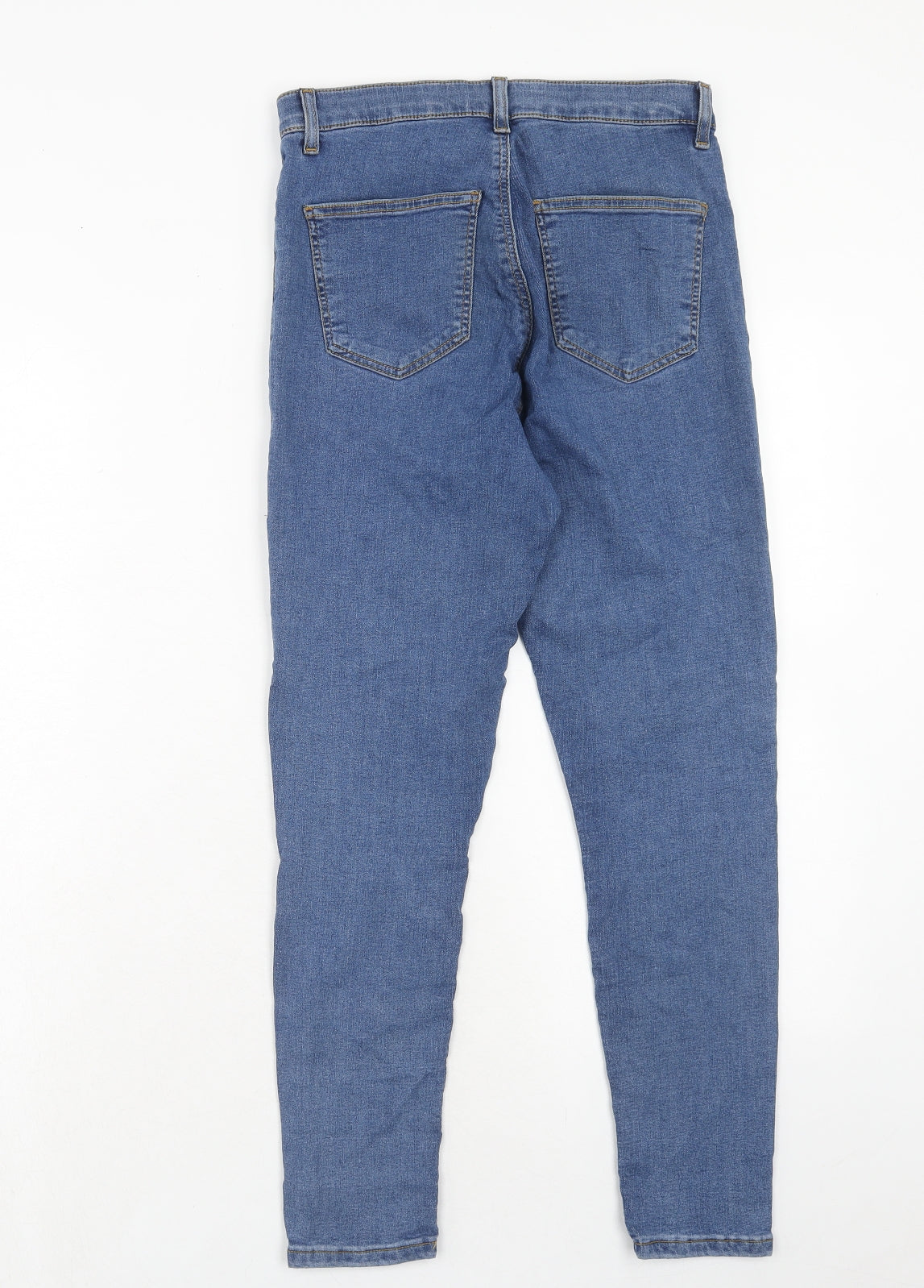 Topshop Womens Blue Cotton Skinny Jeans Size 30 in L30 in Regular Zip