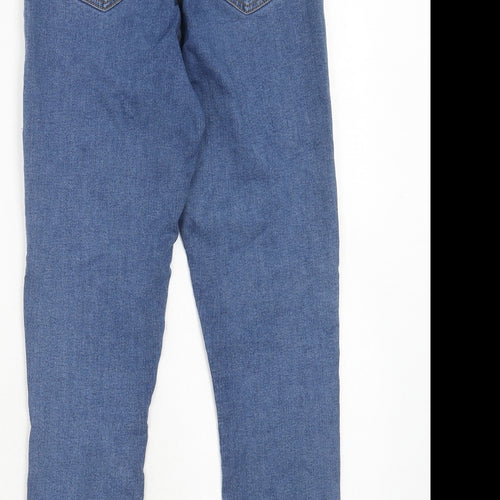Topshop Womens Blue Cotton Skinny Jeans Size 30 in L30 in Regular Zip