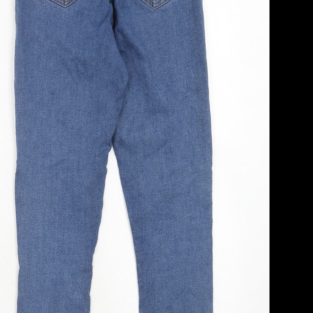 Topshop Womens Blue Cotton Skinny Jeans Size 30 in L30 in Regular Zip