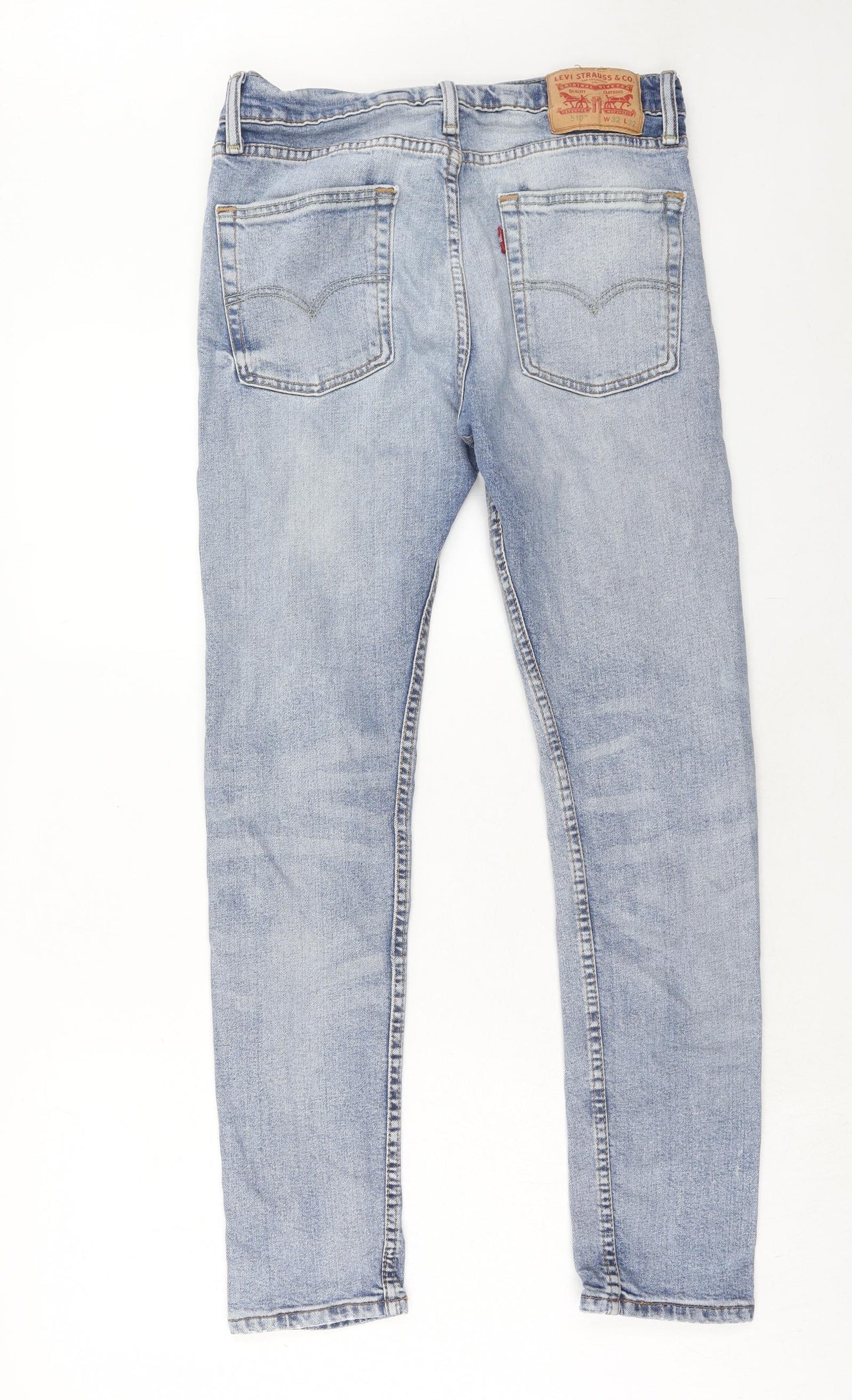 Levi's Mens Blue Cotton Skinny Jeans Size 32 in L32 in Regular Zip
