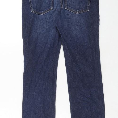 Marks and Spencer Womens Blue Cotton Straight Jeans Size 10 Regular Zip
