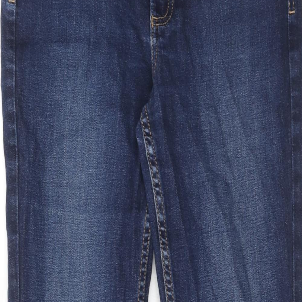 Marks and Spencer Womens Blue Cotton Straight Jeans Size 10 Regular Zip