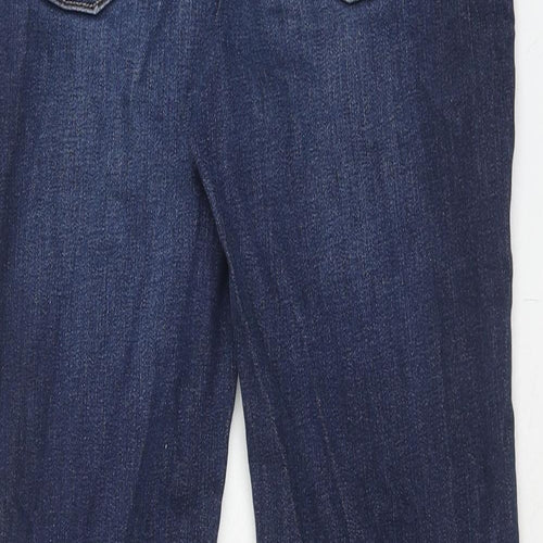 Marks and Spencer Womens Blue Cotton Straight Jeans Size 10 Regular Zip