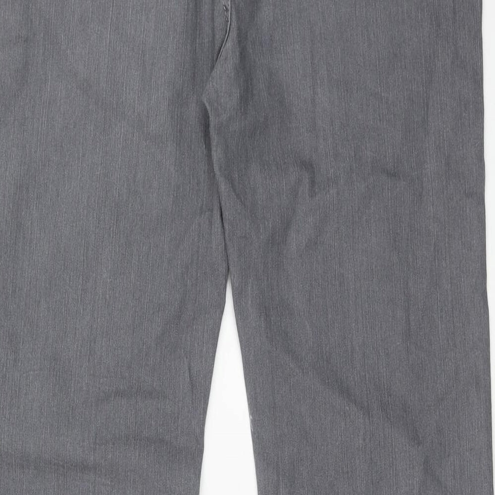 Marks and Spencer Womens Grey Cotton Bootcut Jeans Size 12 Regular Zip