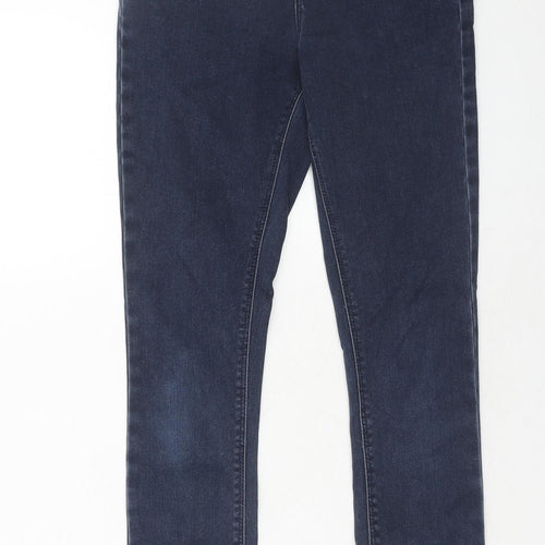 New Look Girls Blue Cotton Skinny Jeans Size 12 Years Regular Zip