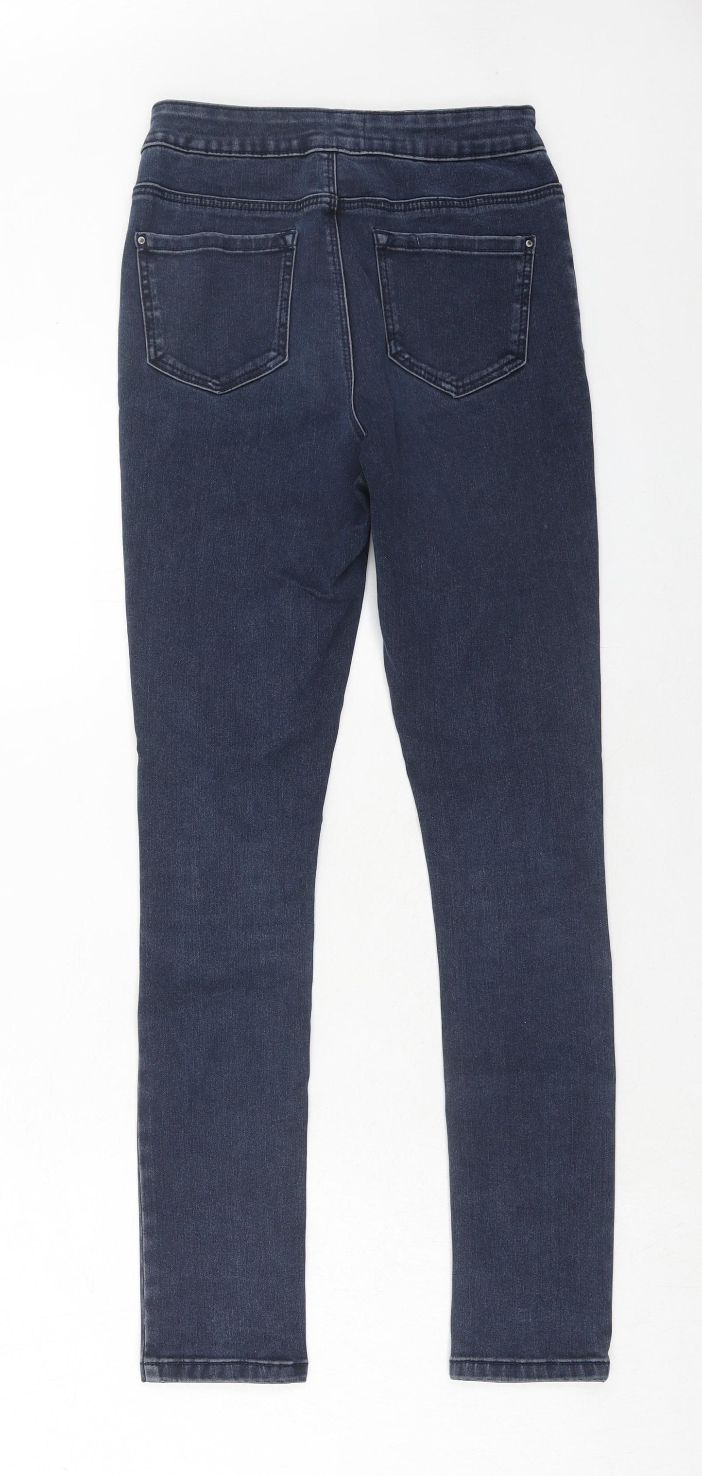 New Look Girls Blue Cotton Skinny Jeans Size 12 Years Regular Zip