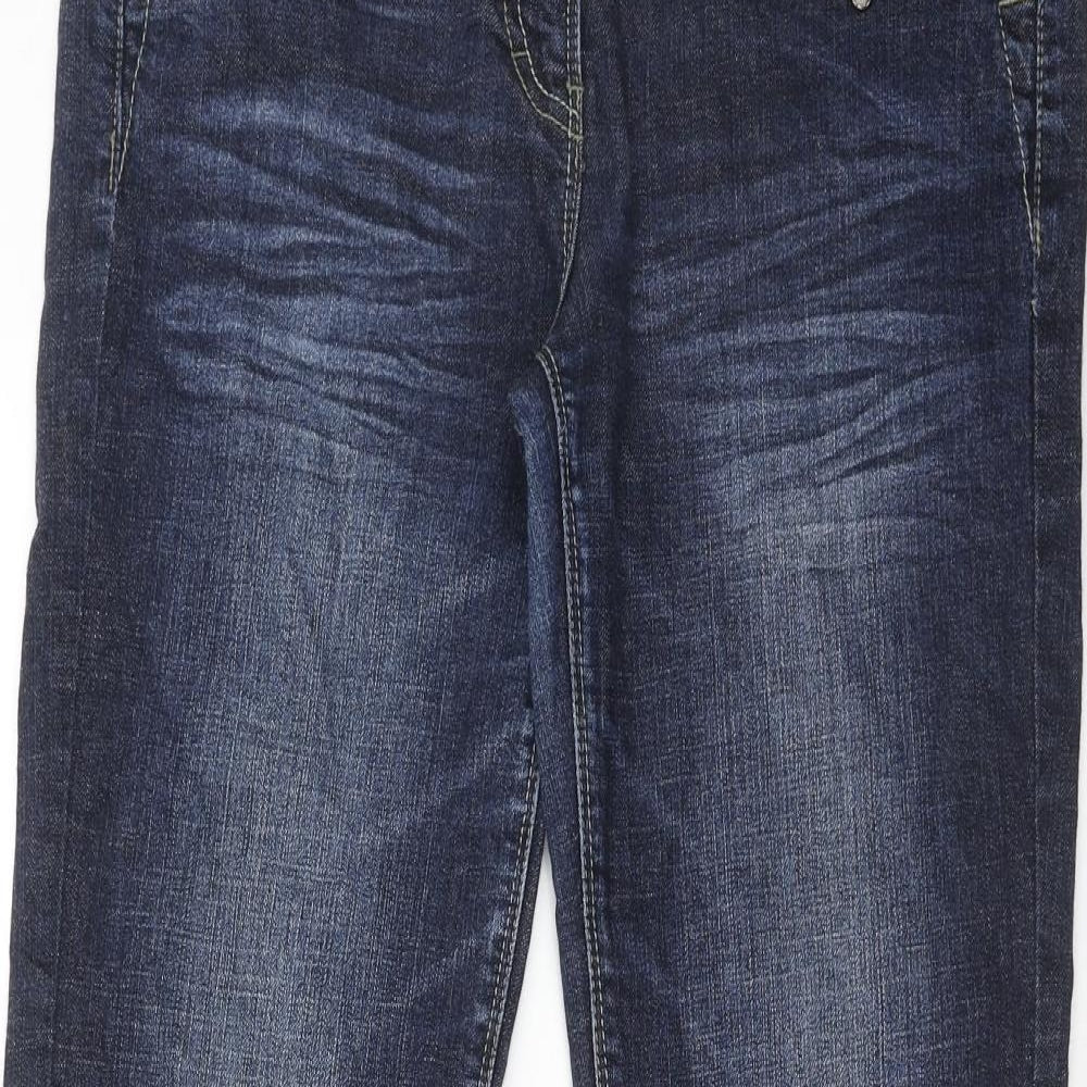 NEXT Womens Blue Cotton Bootcut Jeans Size 12 Regular Zip