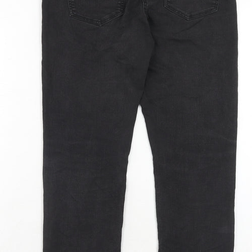 Bonmarché Womens Black Cotton Straight Jeans Size 10 Slim Zip