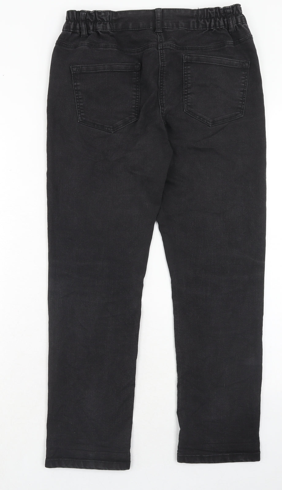 Bonmarché Womens Black Cotton Straight Jeans Size 10 Slim Zip