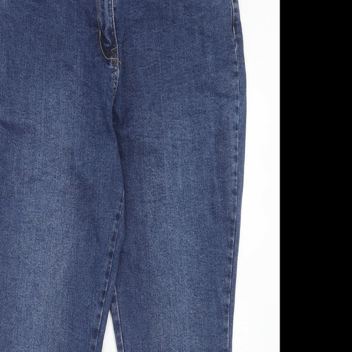 Damart Womens Blue Cotton Bootcut Jeans Size 16 Regular Zip