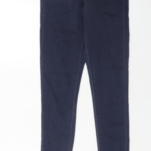 Topshop Womens Blue Cotton Skinny Jeans Size 24 in L32 in Regular Zip