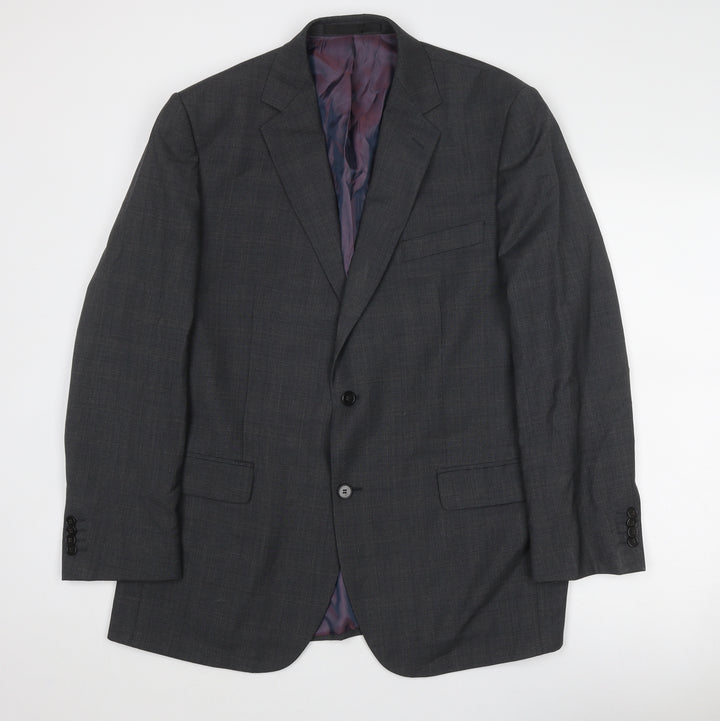 Colliezione Mens Grey Polyester Jacket Suit Jacket Size 40 Regular