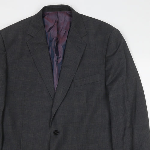 Colliezione Mens Grey Polyester Jacket Suit Jacket Size 40 Regular