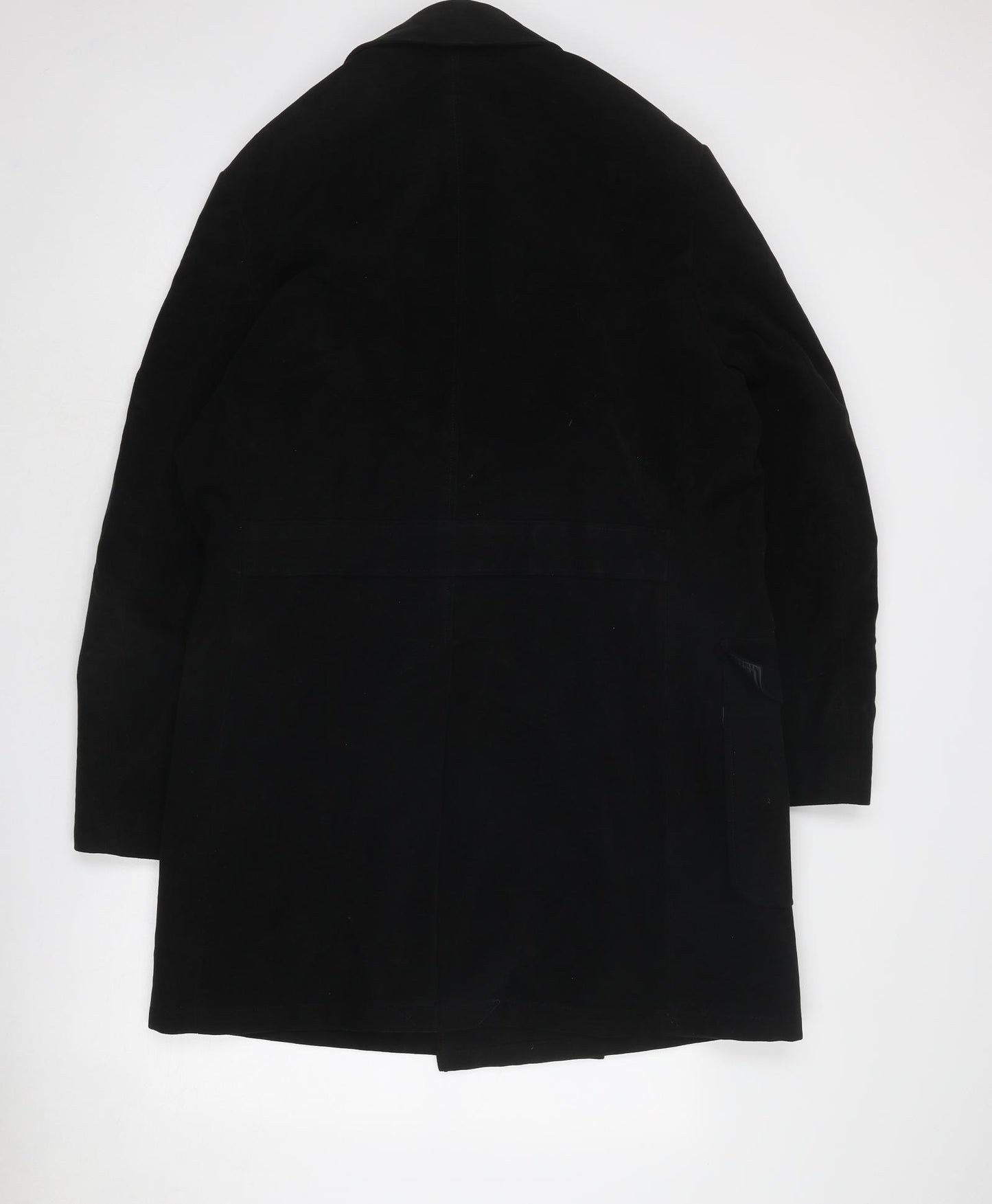 Duffer of St.George Mens Black Pea Coat Coat Size L Button