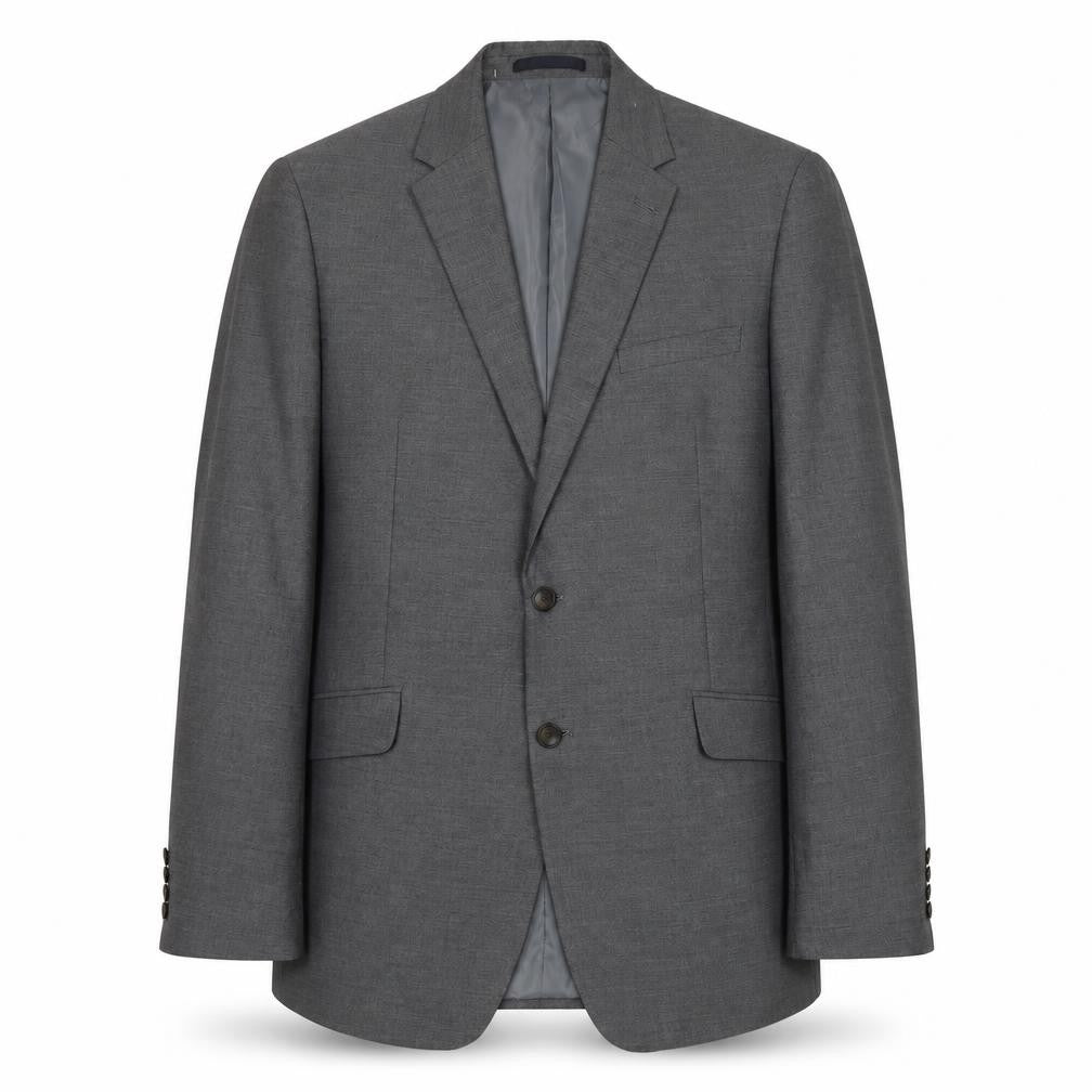 Front view of Marks & Spencer men’s grey polyester jacket suit jacket, size 42, regular