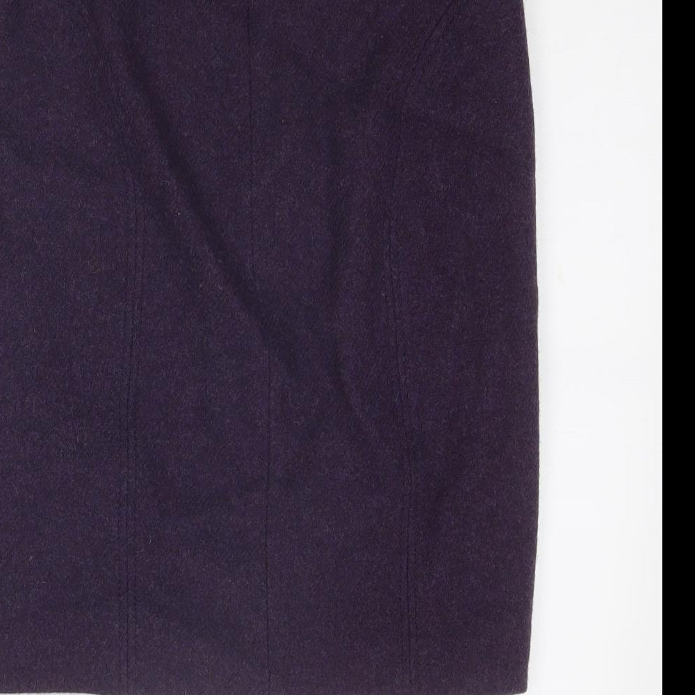 Jigsaw Womens Purple Wool A-Line Skirt Size 4 Zip
