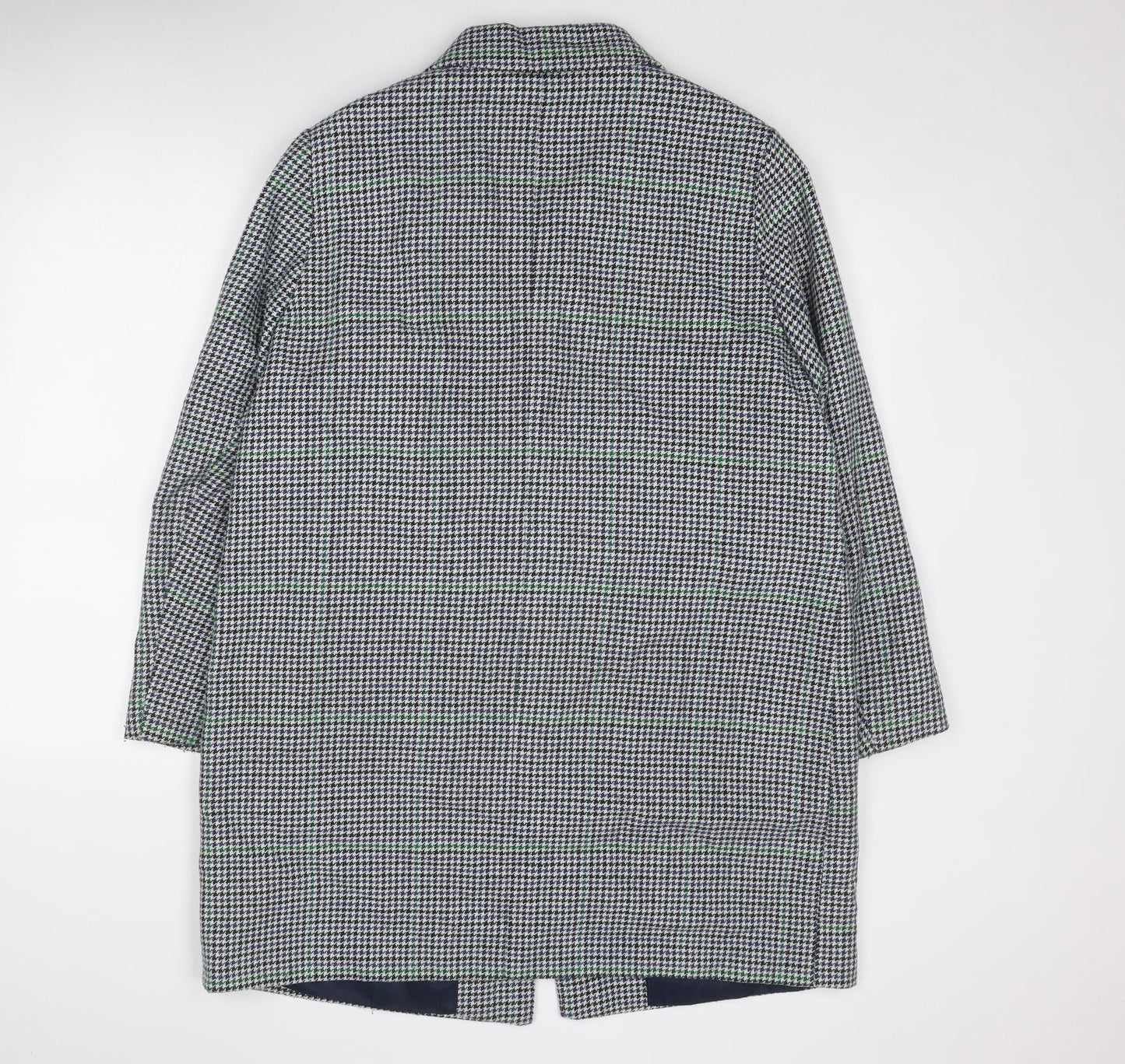 Marks and Spencer Womens Multicoloured Geometric Overcoat Coat Size 18 Snap