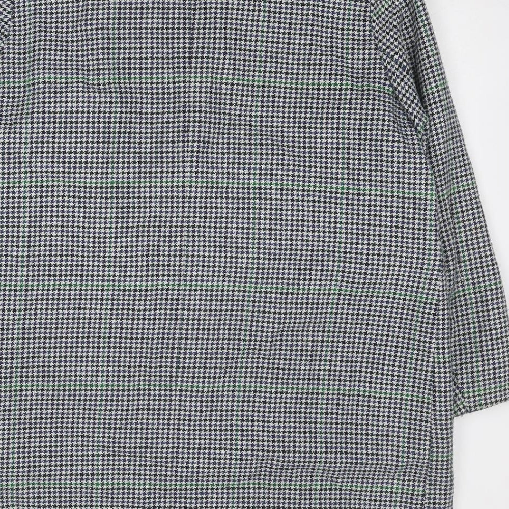 Marks and Spencer Womens Multicoloured Geometric Overcoat Coat Size 18 Snap