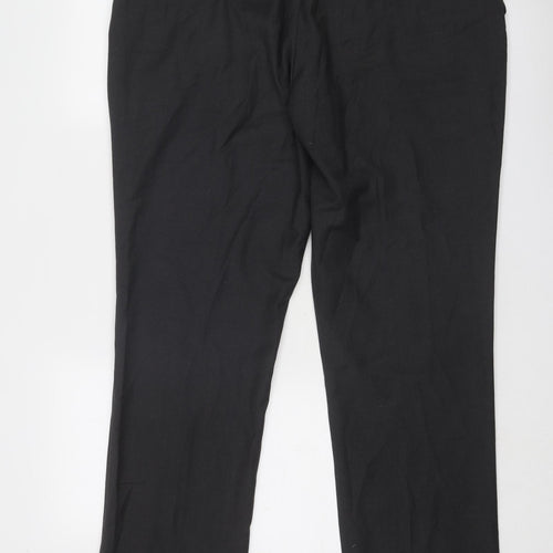 Skopes Mens Grey Polyester Dress Pants Trousers Size 38 in Regular Zip