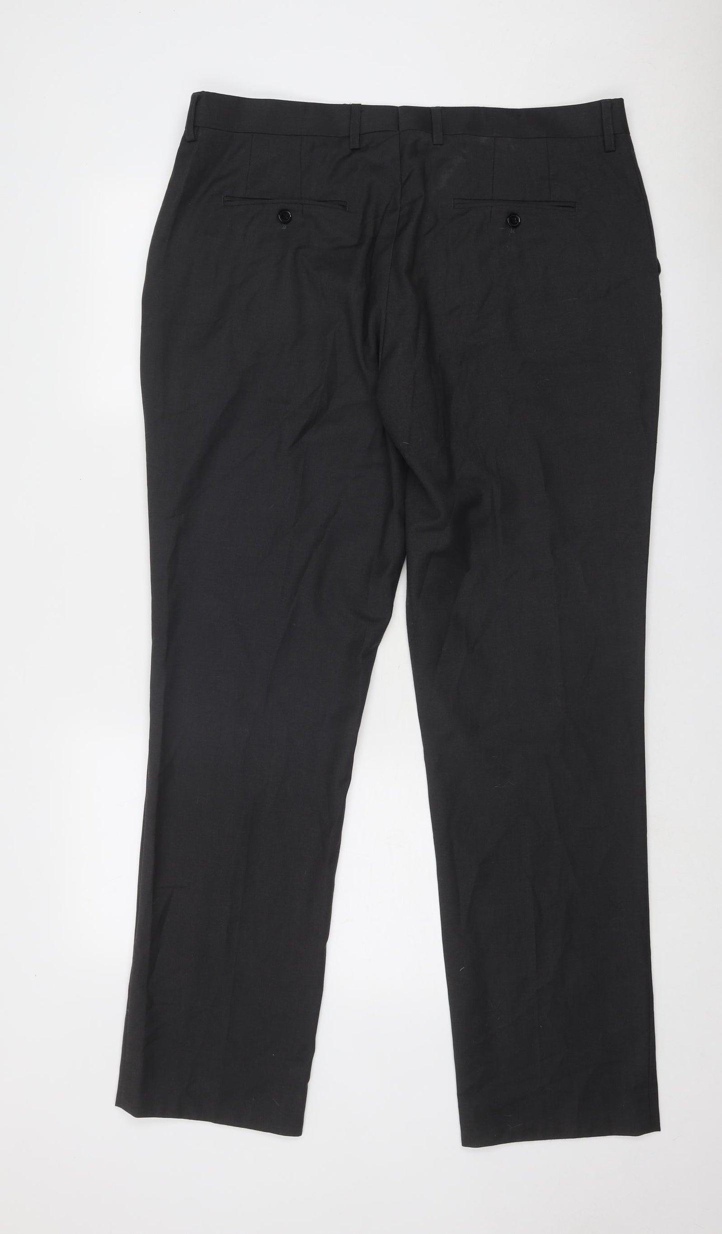 Skopes Mens Grey Polyester Dress Pants Trousers Size 38 in Regular Zip