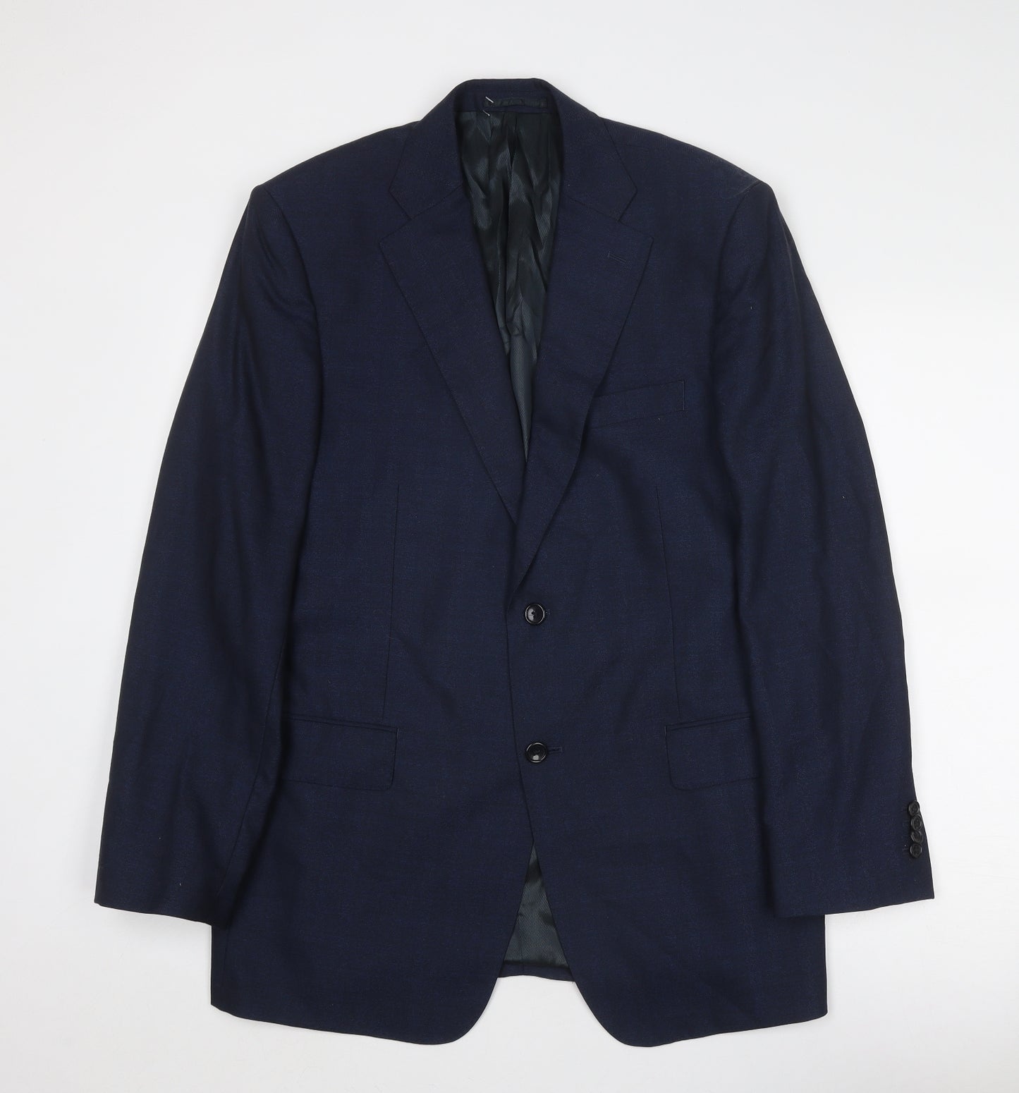 Flannels Mens Blue Wool Jacket Suit Jacket Size 40 Regular
