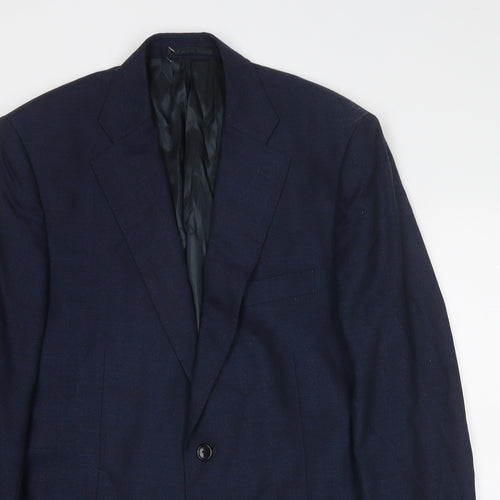 Flannels Mens Blue Wool Jacket Suit Jacket Size 40 Regular
