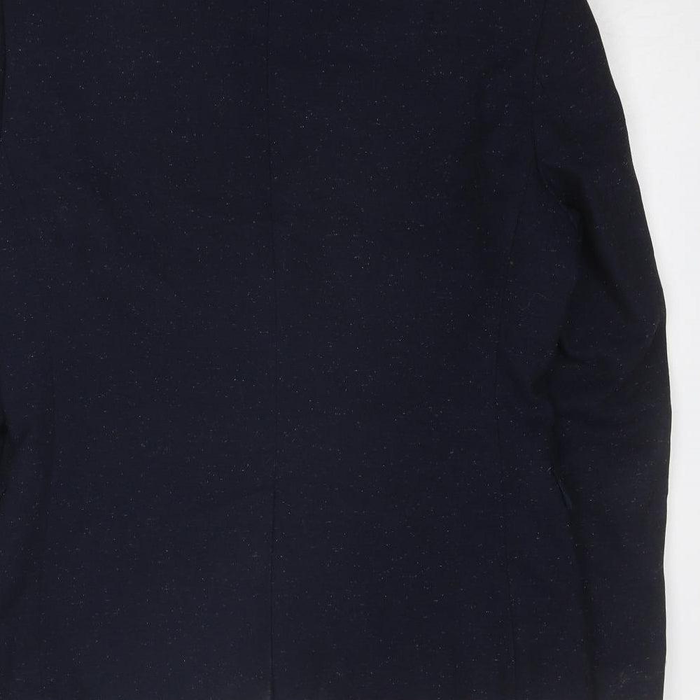Marks and Spencer Mens Blue Polyester Jacket Blazer Size 38 Regular - Flecked