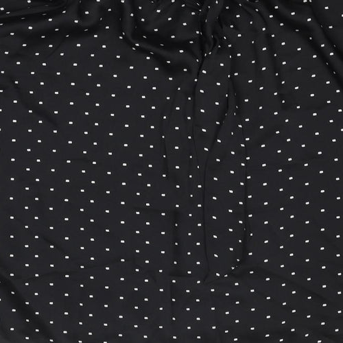 Marks and Spencer Womens Black Geometric Polyester Basic Blouse Size 20 Boat Neck