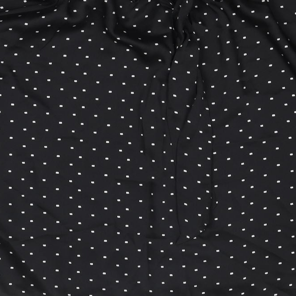 Marks and Spencer Womens Black Geometric Polyester Basic Blouse Size 20 Boat Neck