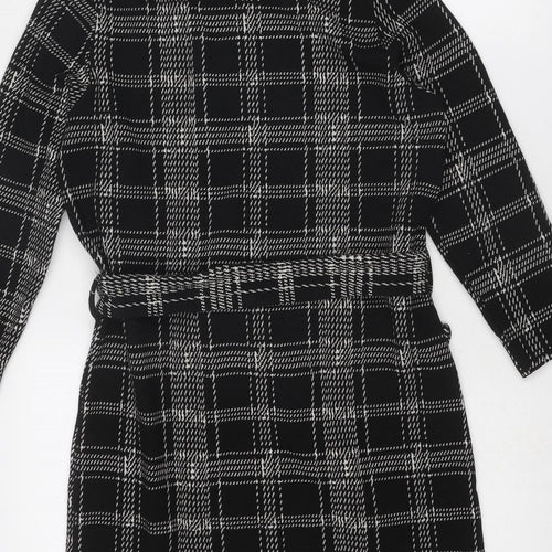 New Look Womens Black Geometric Polyester Shift Size 8 Round Neck Pullover