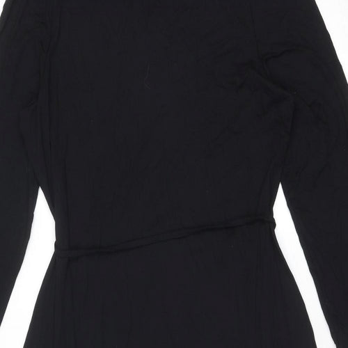Marks and Spencer Womens Black Viscose A-Line Size 16 Round Neck Pullover