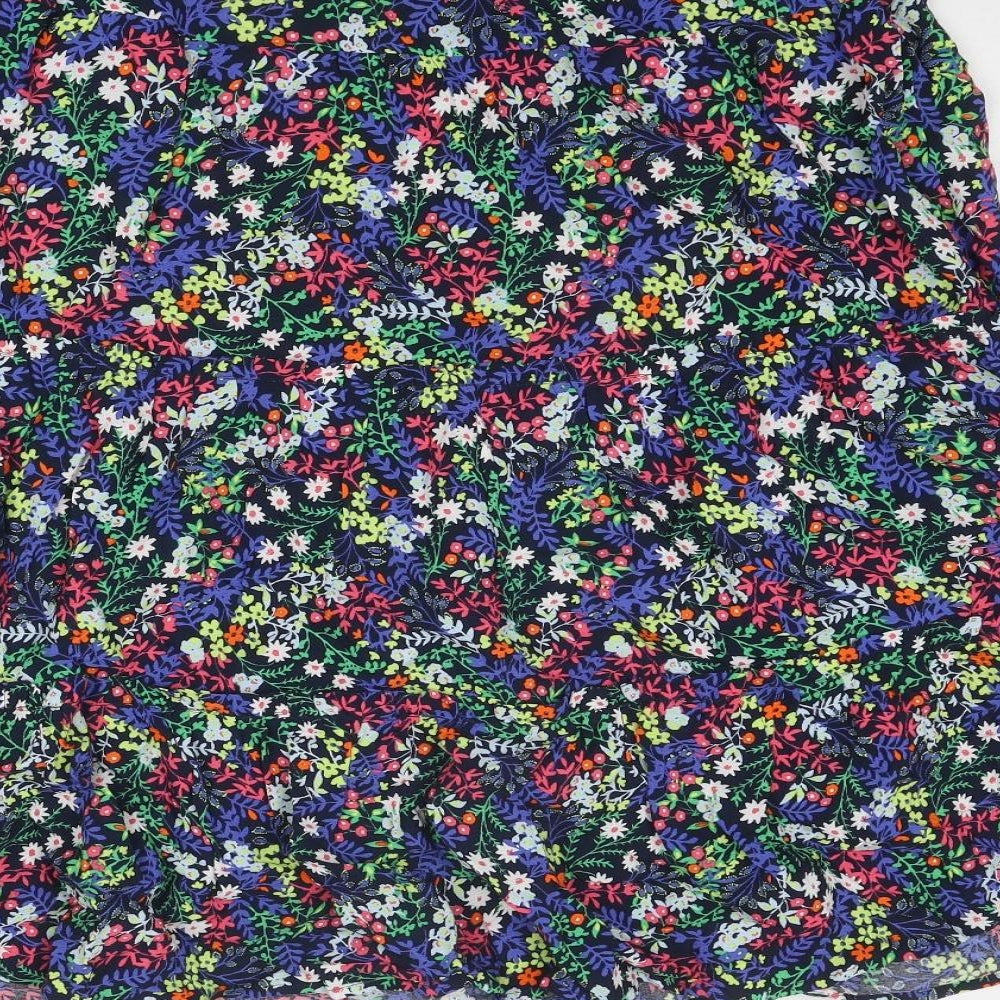 Marks and Spencer Womens Multicoloured Floral Viscose Swing Skirt Size 14 Zip