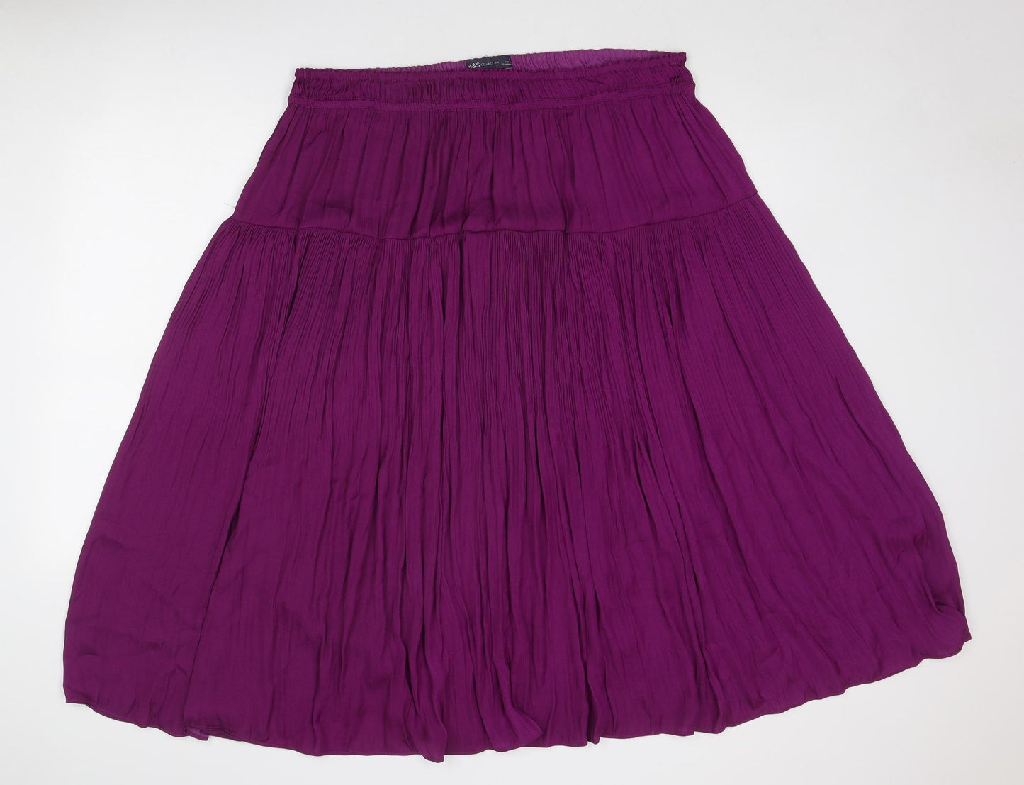 Marks and Spencer Womens Purple Polyester Swing Skirt Size 20