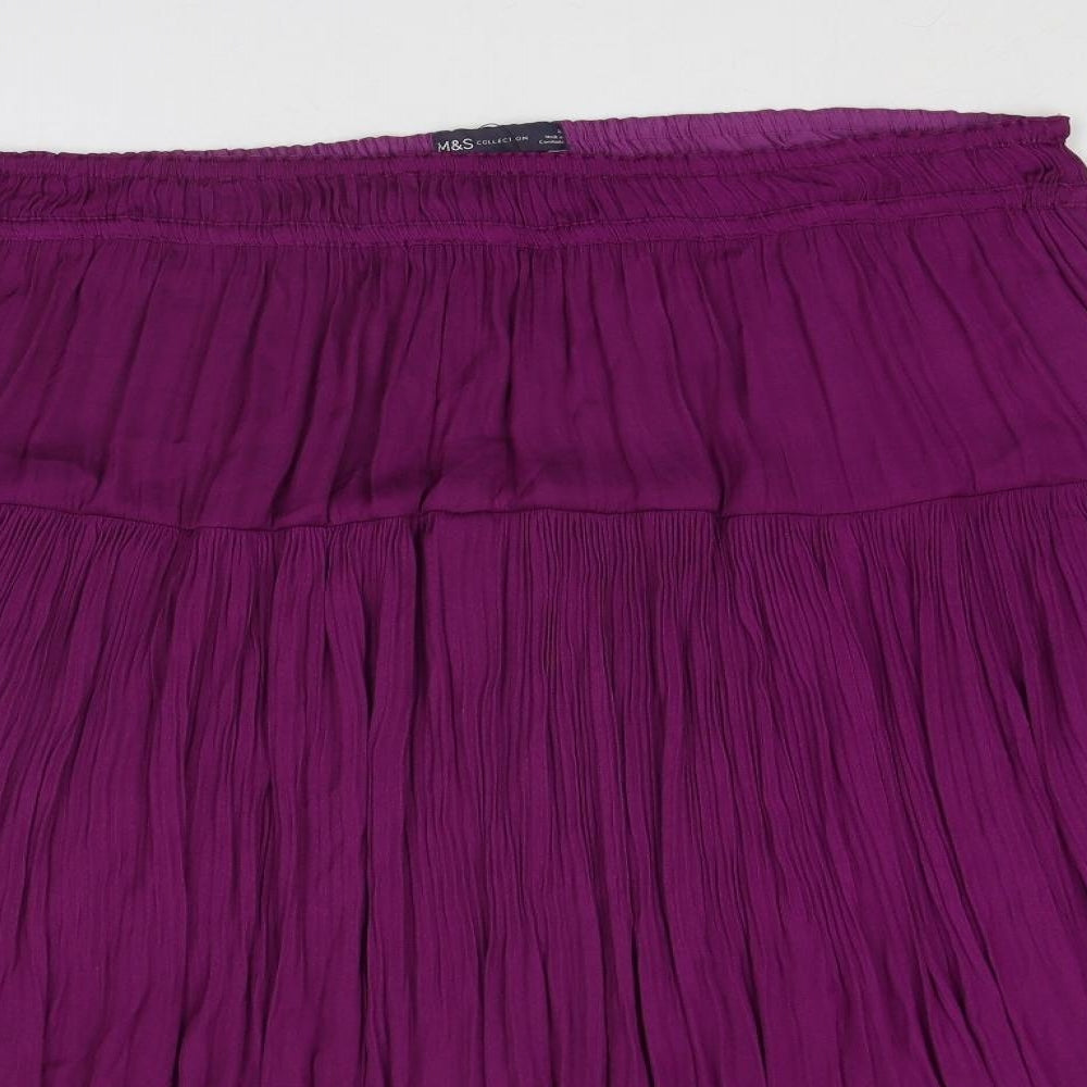 Marks and Spencer Womens Purple Polyester Swing Skirt Size 20