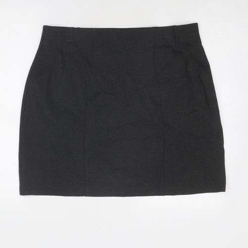 Marks and Spencer Womens Grey Viscose A-Line Skirt Size 18