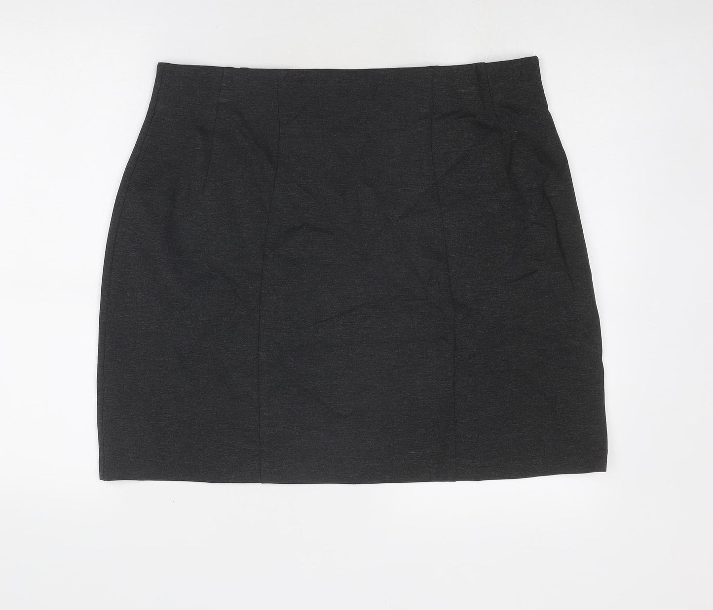 Marks and Spencer Womens Grey Viscose A-Line Skirt Size 18