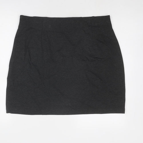Marks and Spencer Womens Grey Viscose A-Line Skirt Size 18