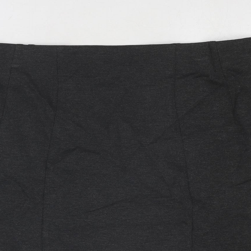 Marks and Spencer Womens Grey Viscose A-Line Skirt Size 18
