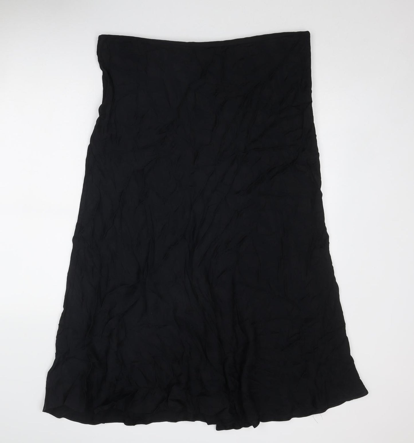 Autograph Womens Black Viscose Swing Skirt Size 20 Zip