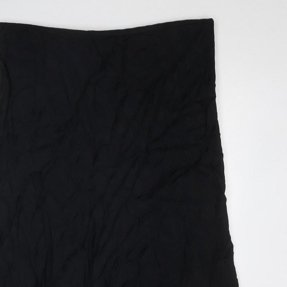 Autograph Womens Black Viscose Swing Skirt Size 20 Zip