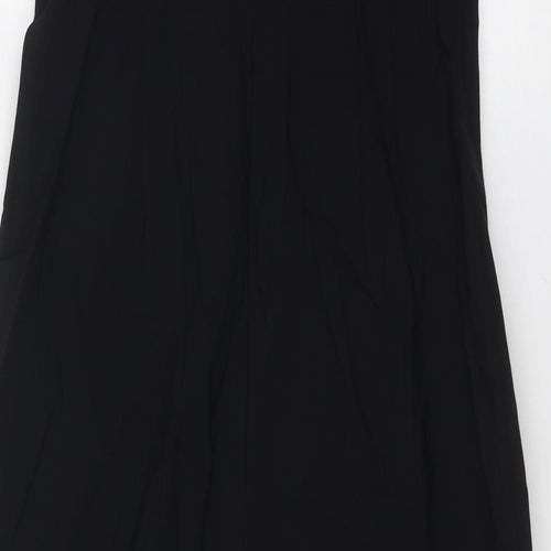 Marks and Spencer Womens Black Viscose Bodycon Size 12 Off the Shoulder Zip