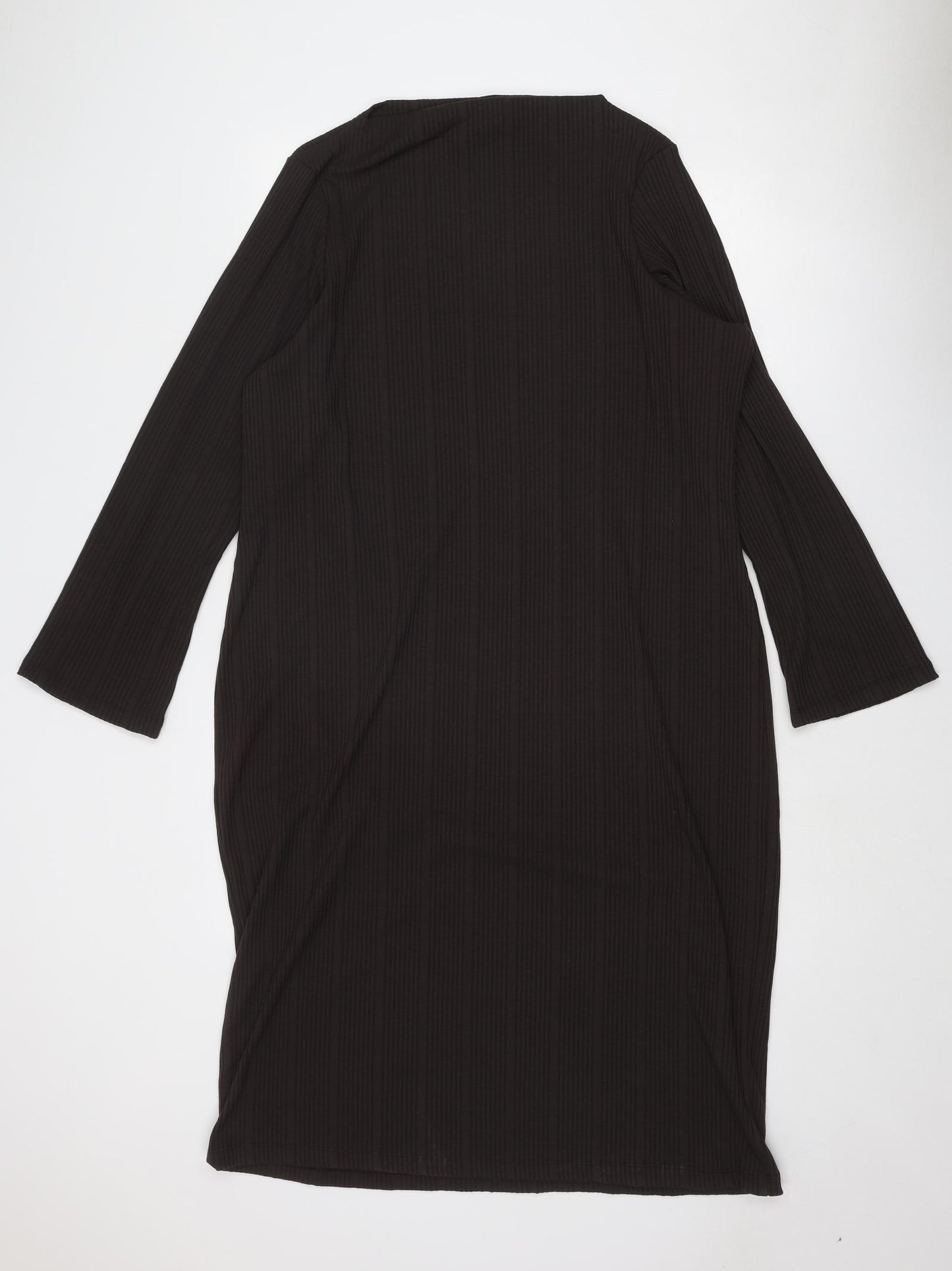 Marks and Spencer Womens Brown Polyester A-Line Size 22 Round Neck Pullover